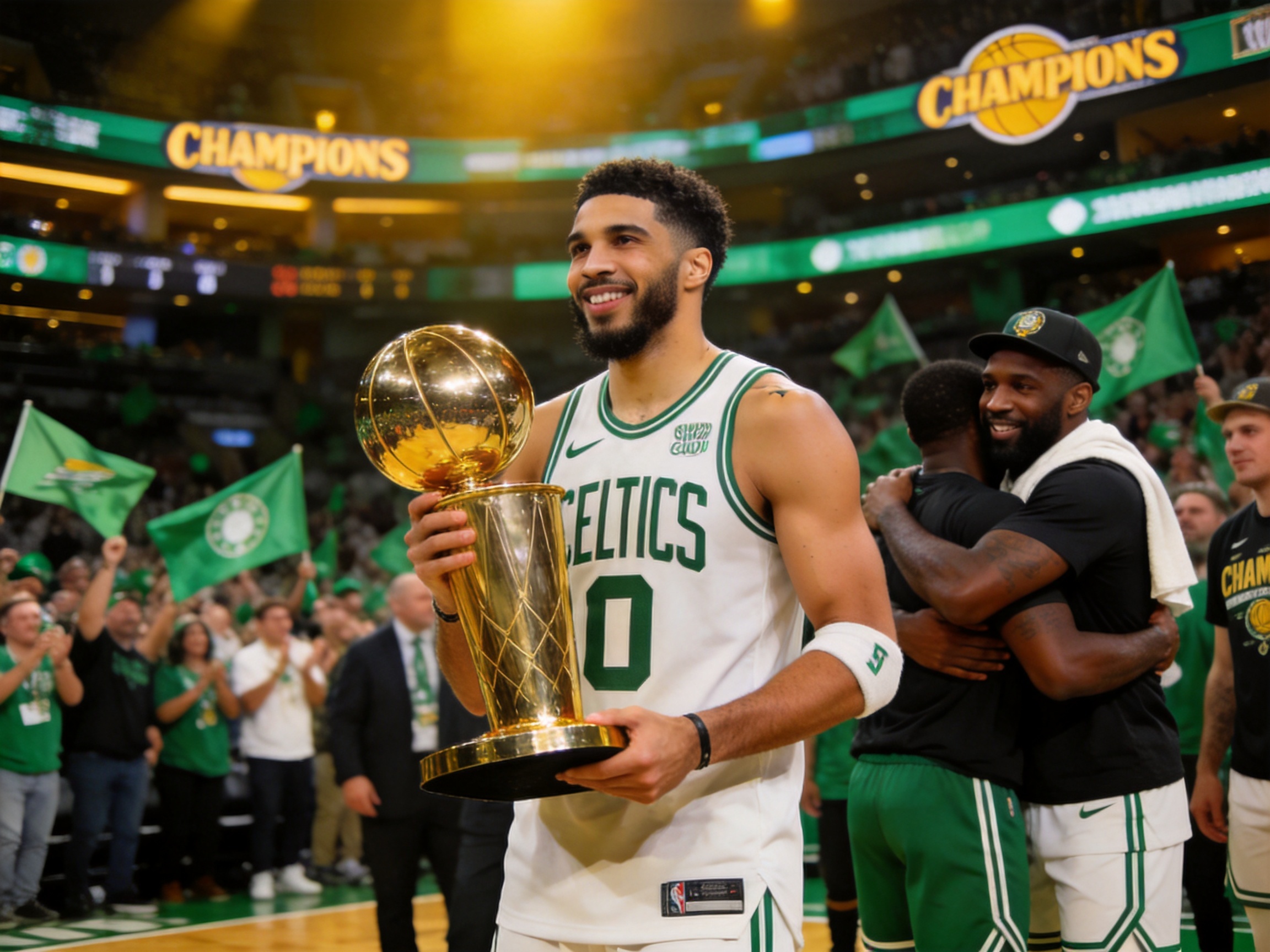 NBA总决赛凯尔特人夺冠庆祝画面